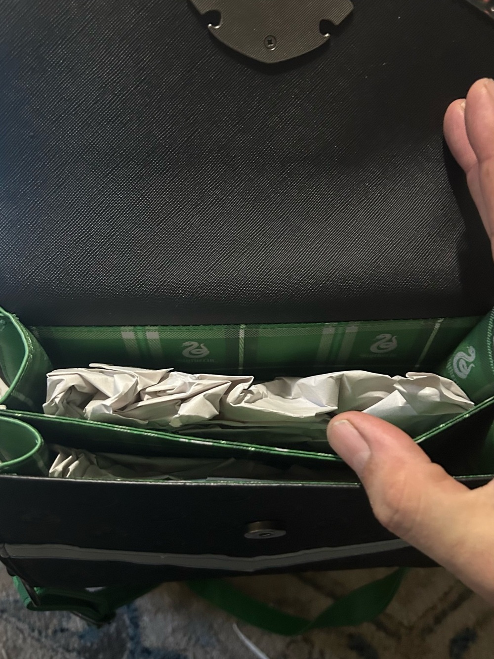Loungefly Harry Potter Slytherin Crest Green & Black Crossbody Bag NWT - Picture 4 of 6